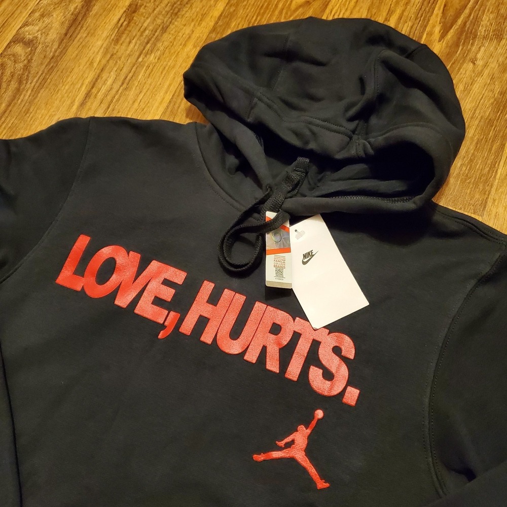 Nike Air Jordan Hoodie Sweatshirt Small Black Jalen Hurts Love Hurts Sold‎ Out